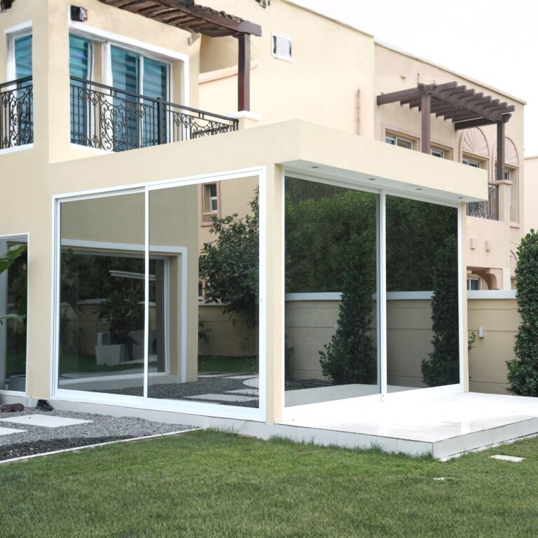 Amazing patio glass room works in dubai by elegant rooms