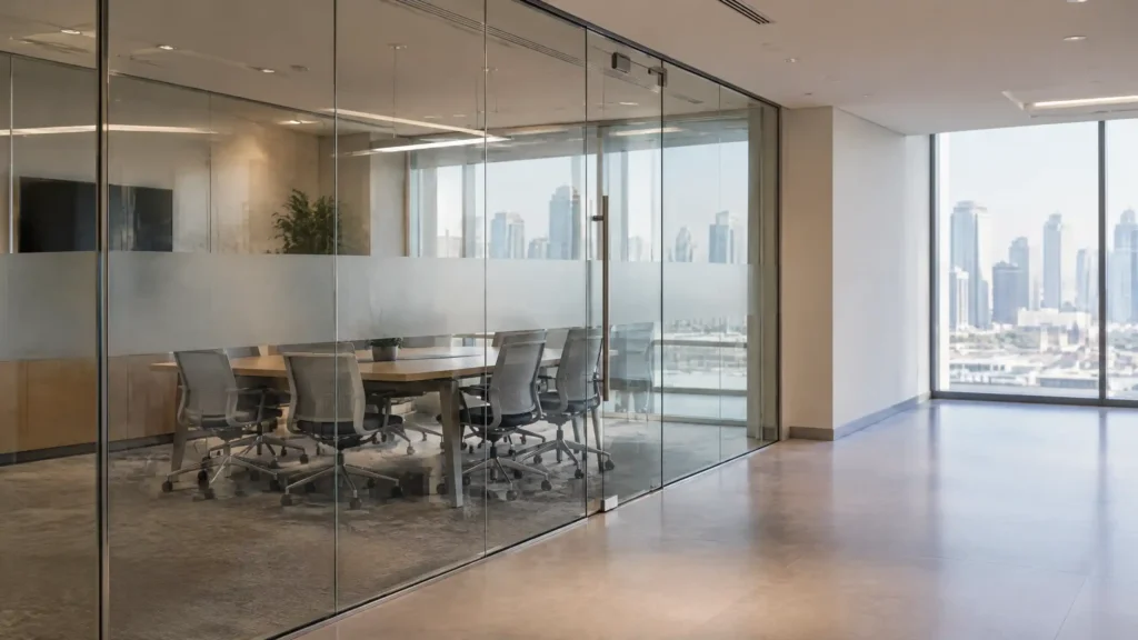 Featured Image: Glass Office Partitions: Types, Costs and Acoustic Ratings for Dubai Offices